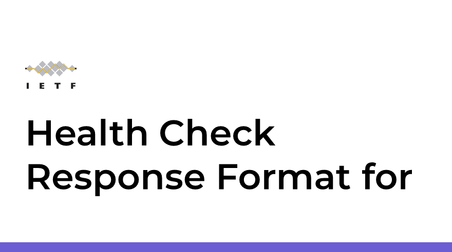 Health Check Response Format for HTTP APIs